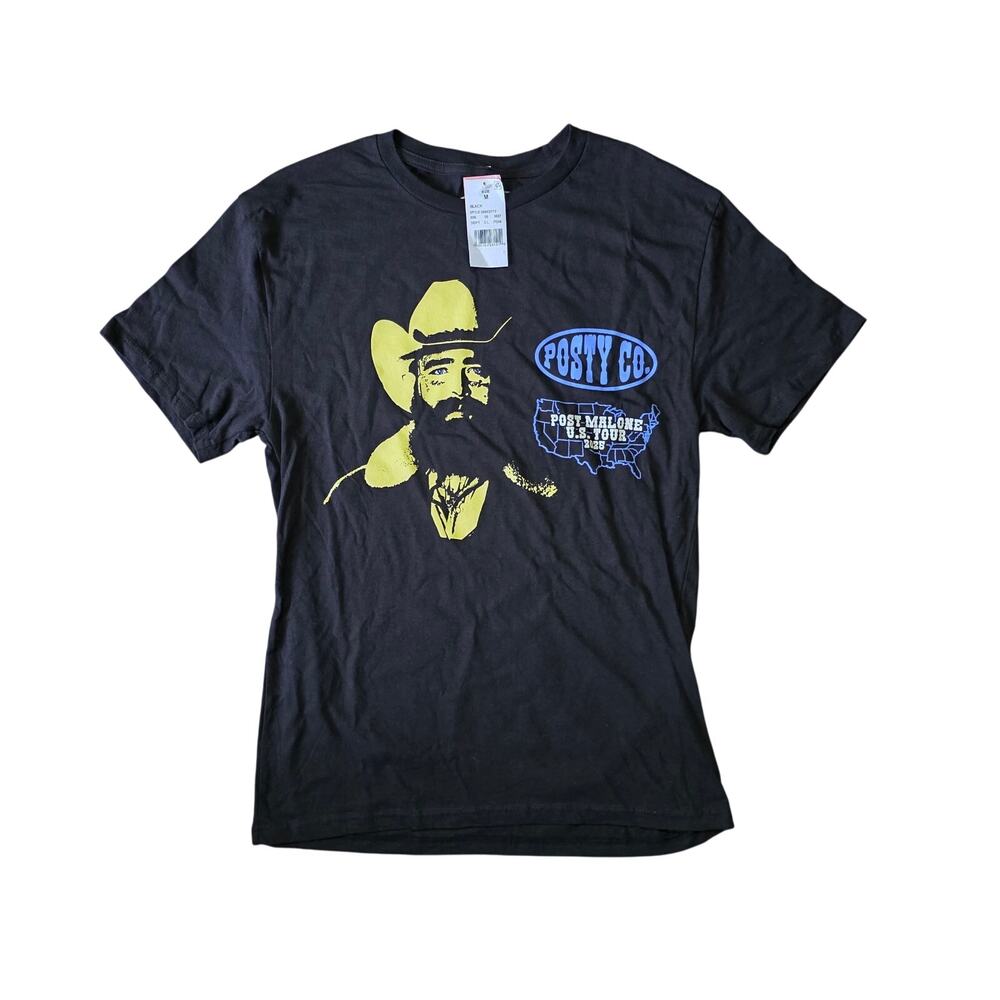 Post Malone U.S. Tour 2025 T-Shirt Men’s M Black Graphic Posty Co. NWT